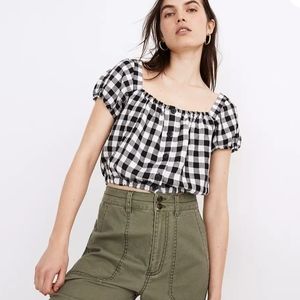 MADEWELL Cropped Top- Gingham size S